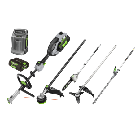 EGO multi-outil ensemble MHBC1204E incl. machine de base, taille-haie, débroussailleuse, scie à élaguer, coupe-herbe, batteri