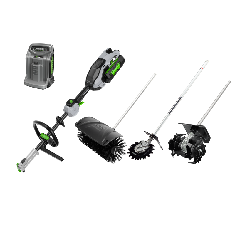 EGO multi-outil ensemble MRC2306E avec machine de base, balai à rouleau, rotocut, motoculteur, batterie 2x 4 ah et chargeur rap