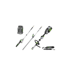 EGO kit multi-outils MHCC1022E comprenant une machine de base, un taille-haie, une scie à perche, une batterie de 2,5 Ah et un 