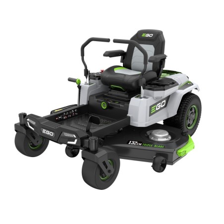 Tondeuse autoportée EGO ZT5201E-L Z6 à rayon de braquage zéro avec leviers de direction 132 cm 4 x batterie 10 Ah incluse
