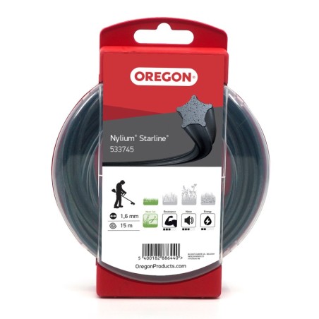 OREGON fil de coupe Nylium Starline gris étoile 1,6 mm x 15 m 533745